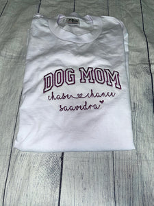 Dog Mom embroidered tee