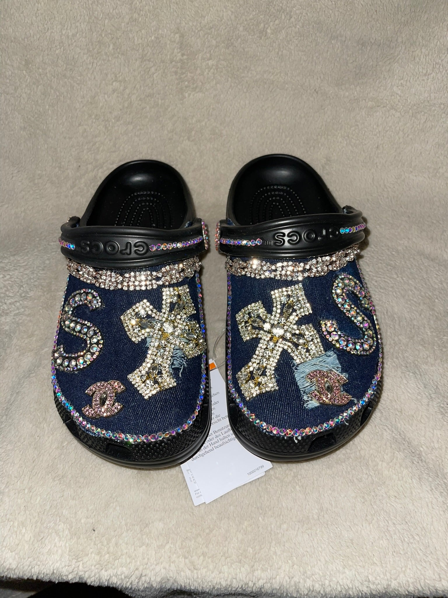 Patched Denim Crocs